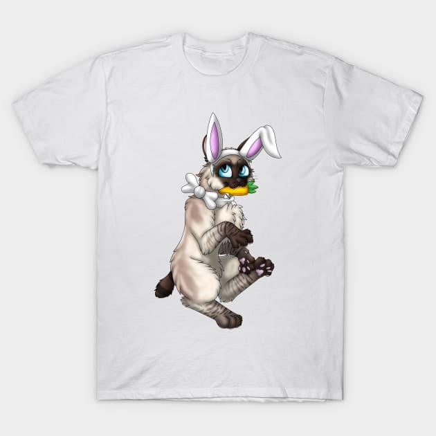 Bobtail BunnyCat: Seal Lynx Point (White) T-Shirt by spyroid101